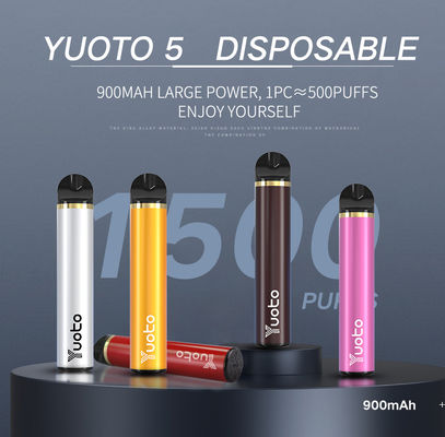니코틴 5% 일회용 vape 펜 도매 전자 담배 YUOTO 1500 퍼프 6ml 중동에서 뜨거운 판매 2% 5% 새로운