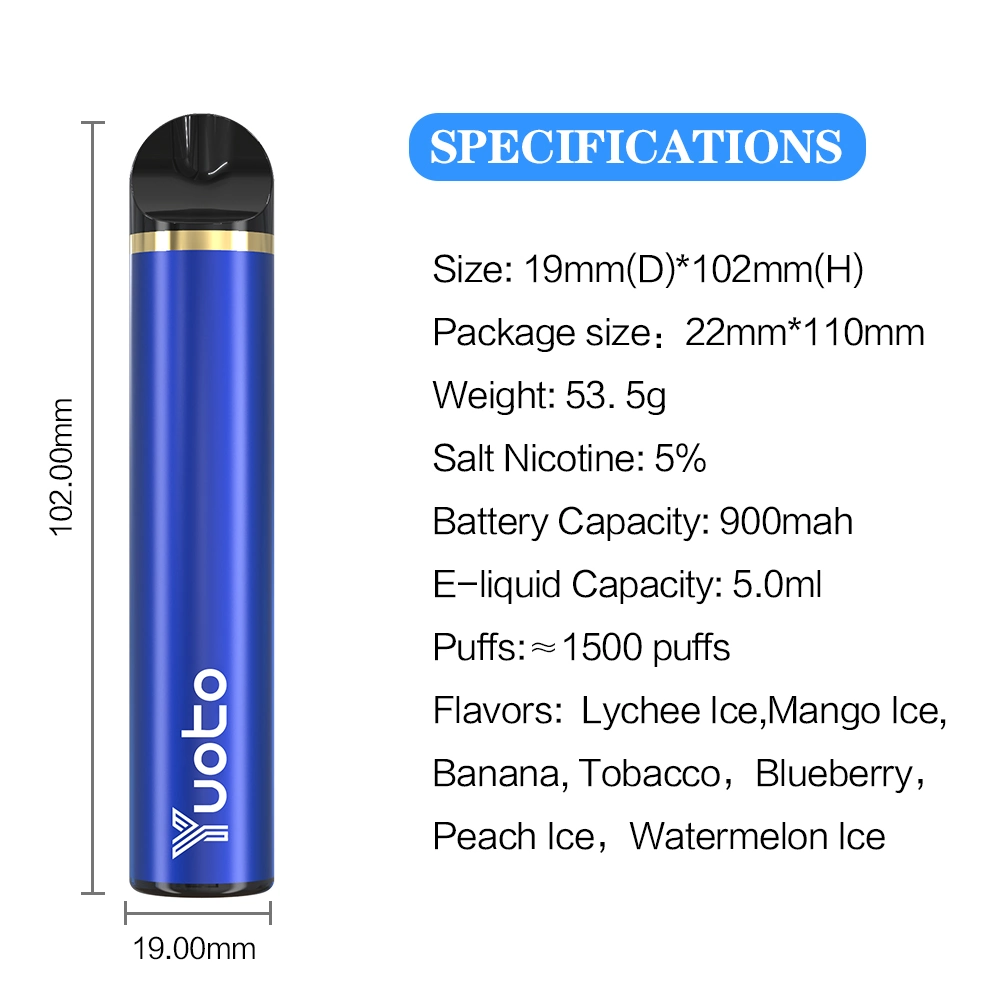 자유로운 100% 원래 1500년 퍼프 유오토 전자 담배 900mAh 5 밀리람베르트 버릴 수 있는 프리-필드팩토리 도매 Ｅ 여송연 증발기 2% 5% 니코틴은 펜 포드를 기화시킵니다
